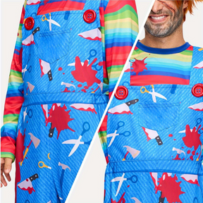 Costume d'Halloween pour Homme - Tenue Effrayante avec Perruque et Couteau