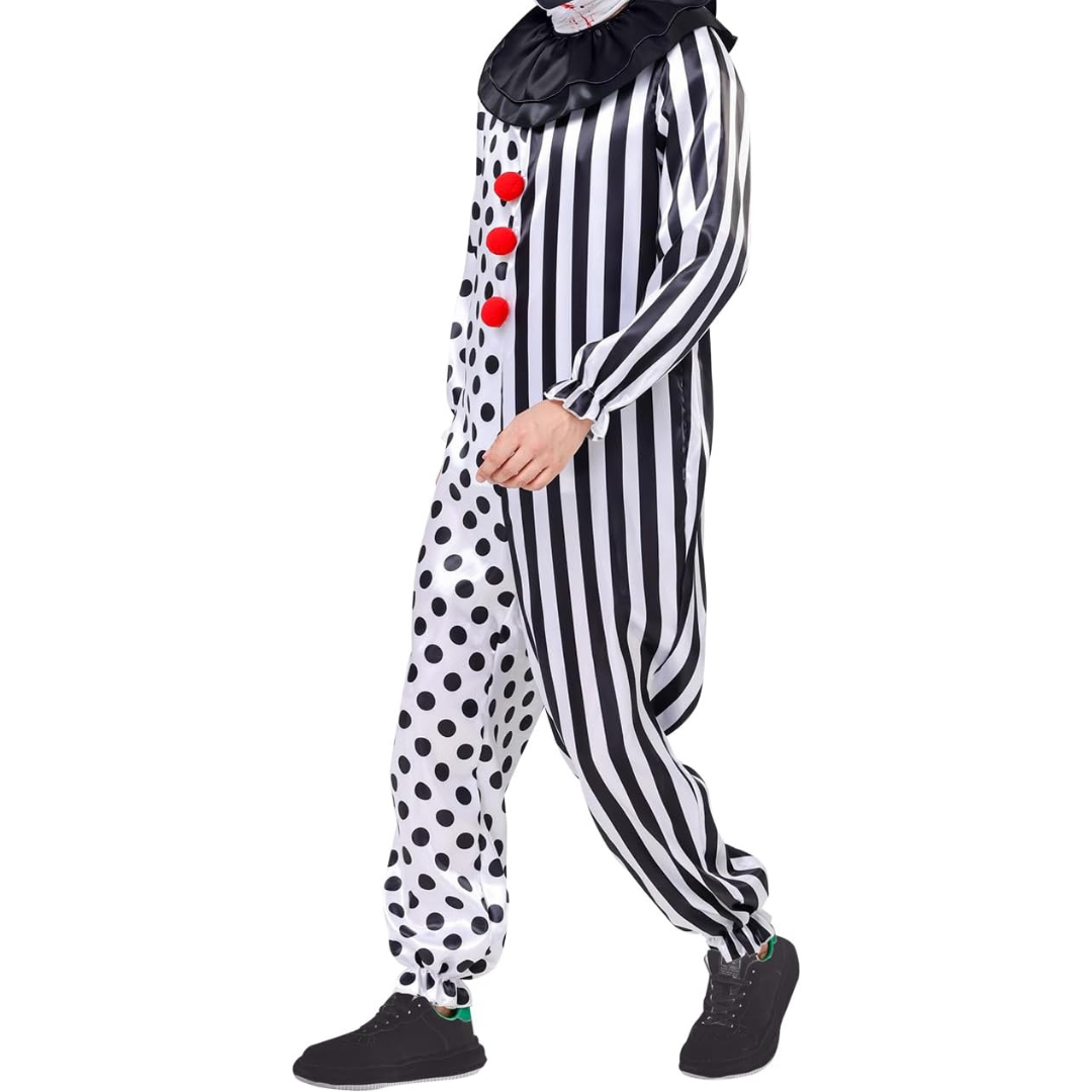 Costume de Clown Drôle pour Homme - Design à Pois et Rayures Audacieux