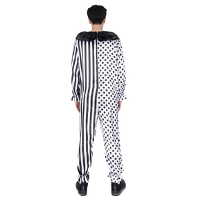 Costume de Clown Drôle pour Homme - Design à Pois et Rayures Audacieux