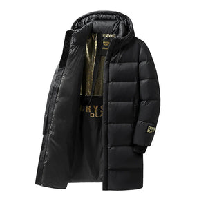 Manteau d'hiver Long en Nylon - Isolation en Duvet et Style Élégant