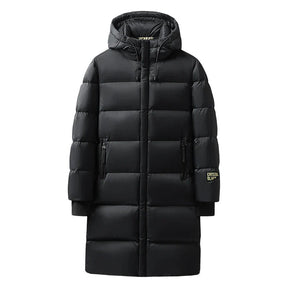 Manteau d'hiver Long en Nylon - Isolation en Duvet et Style Élégant