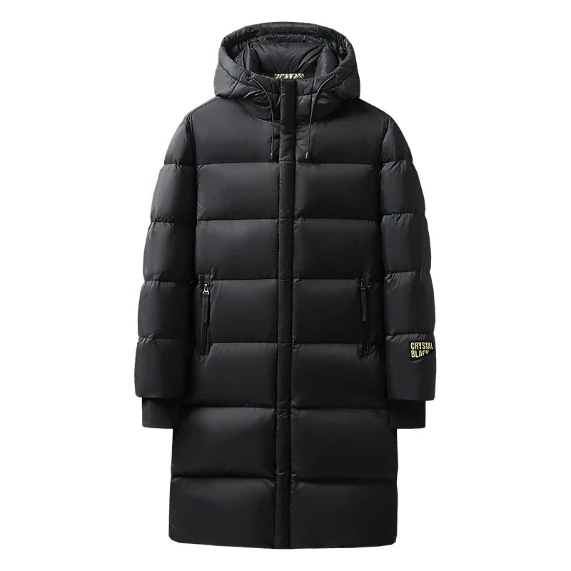 Manteau d'hiver Long en Nylon - Isolation en Duvet et Style Élégant