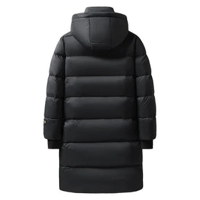 Manteau d'hiver Long en Nylon - Isolation en Duvet et Style Élégant