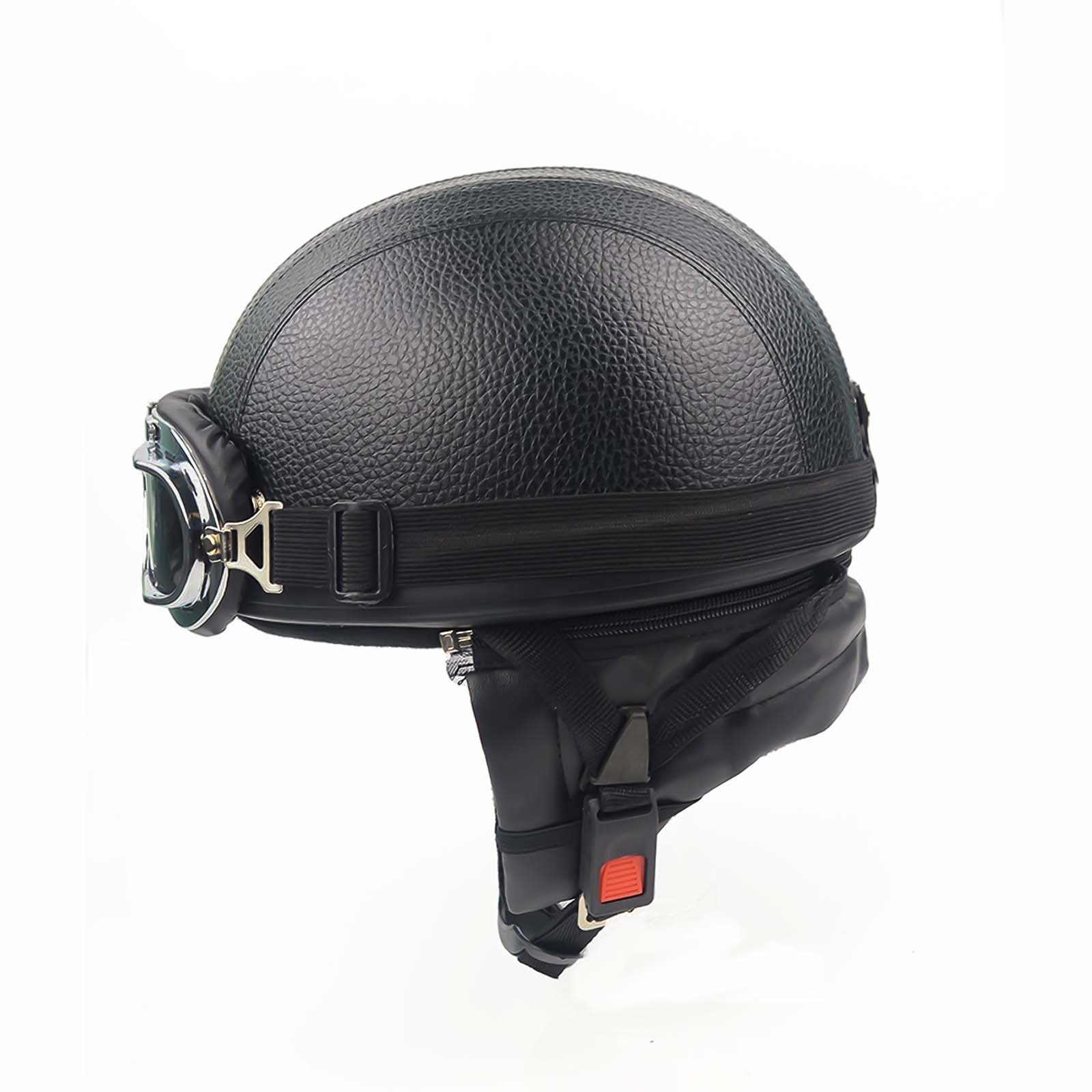 Casque de Moto Rétro Demi - Finition Brillante et Look Vintage
