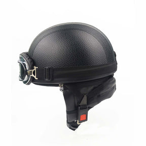 Casque de Moto Rétro Demi - Finition Brillante et Look Vintage