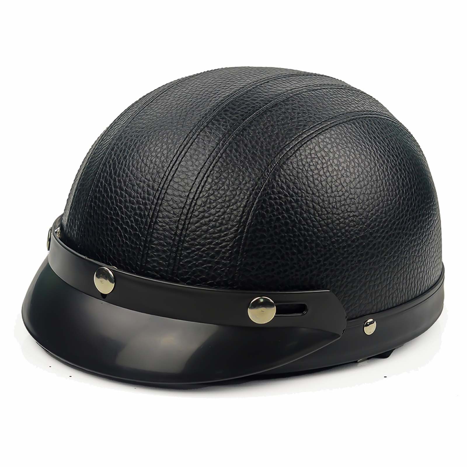 Casque de Moto Rétro Demi - Finition Brillante et Look Vintage