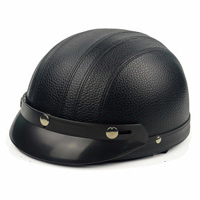 Casque de Moto Rétro Demi - Finition Brillante et Look Vintage