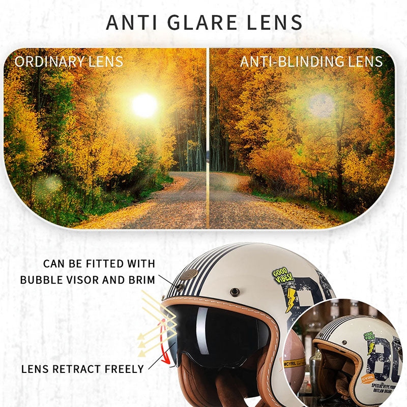 Casque de Moto Ouvert Léger - Confort et Protection Ultimes