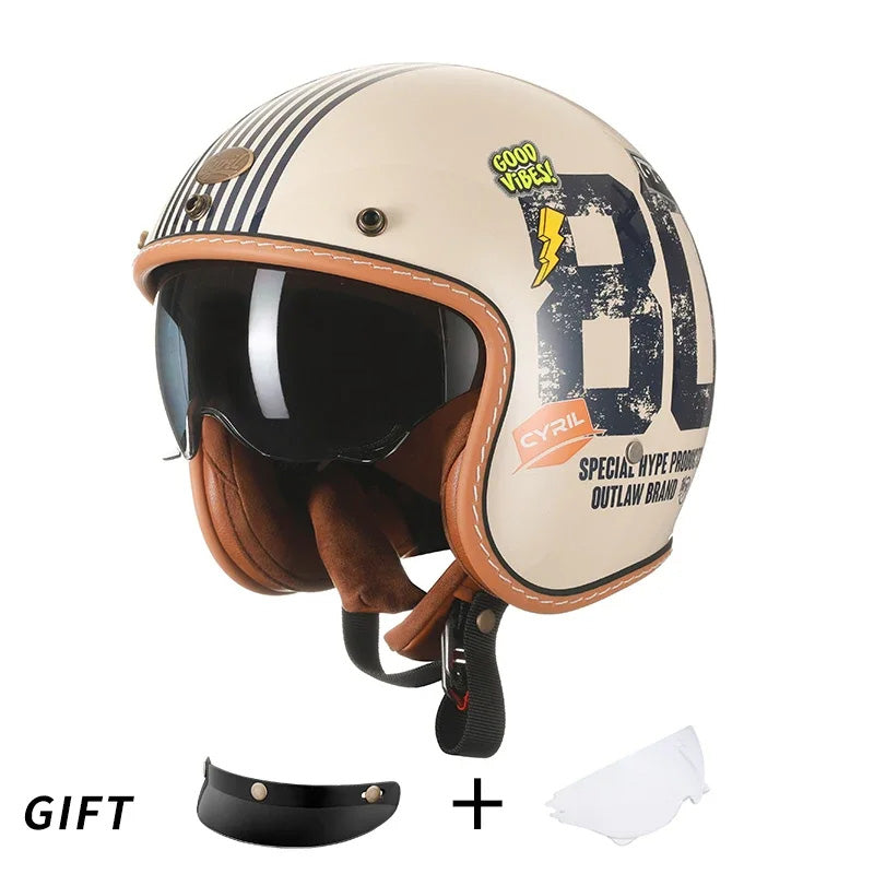 Casque de Moto Ouvert Léger - Confort et Protection Ultimes