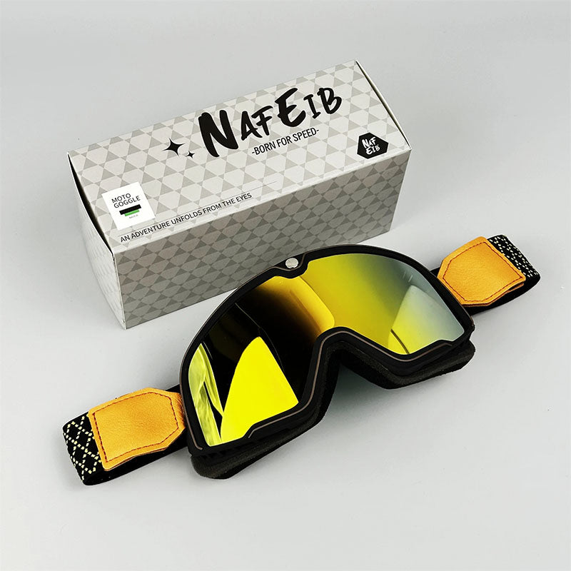 Lunettes de Moto Rétro pour Hommes - Protection UV et Lentille HD Durable