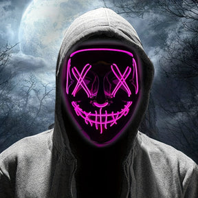 Masque LED Halloween Effrayant - Design Anonyme Lumineux et Confortable
