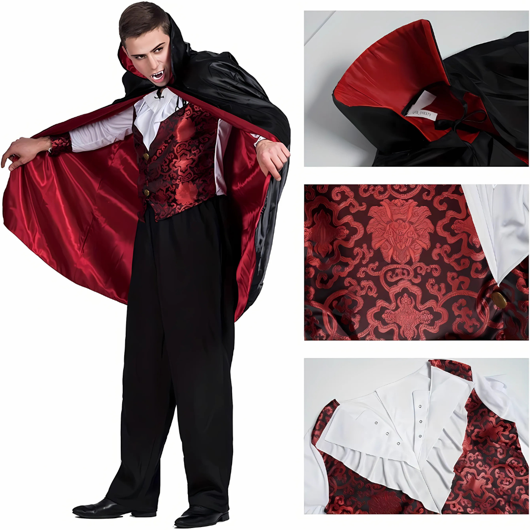 Costume de Vampire pour Homme - Tenue Gothique avec Cape Longue