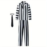 Costume d'Halloween à Rayures pour Homme - Ensemble 3 Pièces Confortable et Élégant