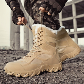 Bottes Tactiques d'Hiver pour Hommes - Imperméables et Isolées pour Aventures Froides
