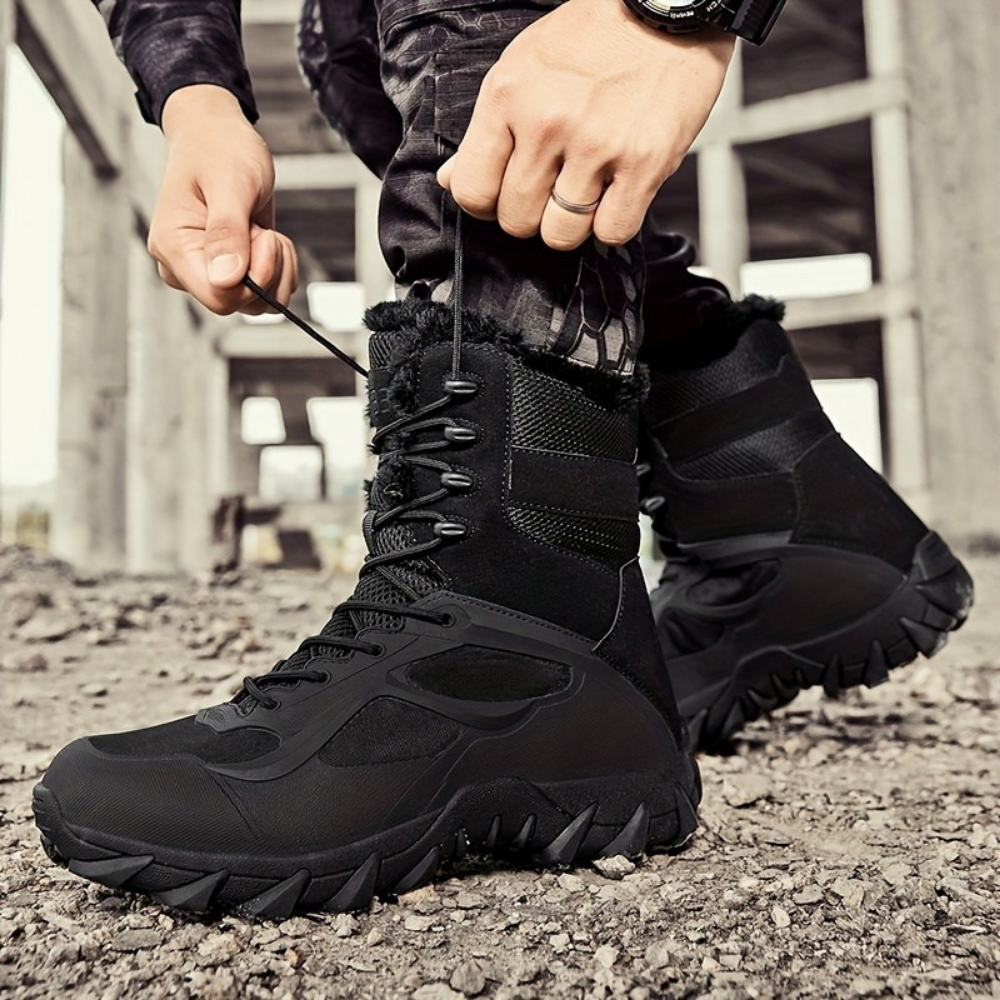 Bottes Tactiques d'Hiver pour Hommes - Imperméables et Isolées pour Aventures Froides