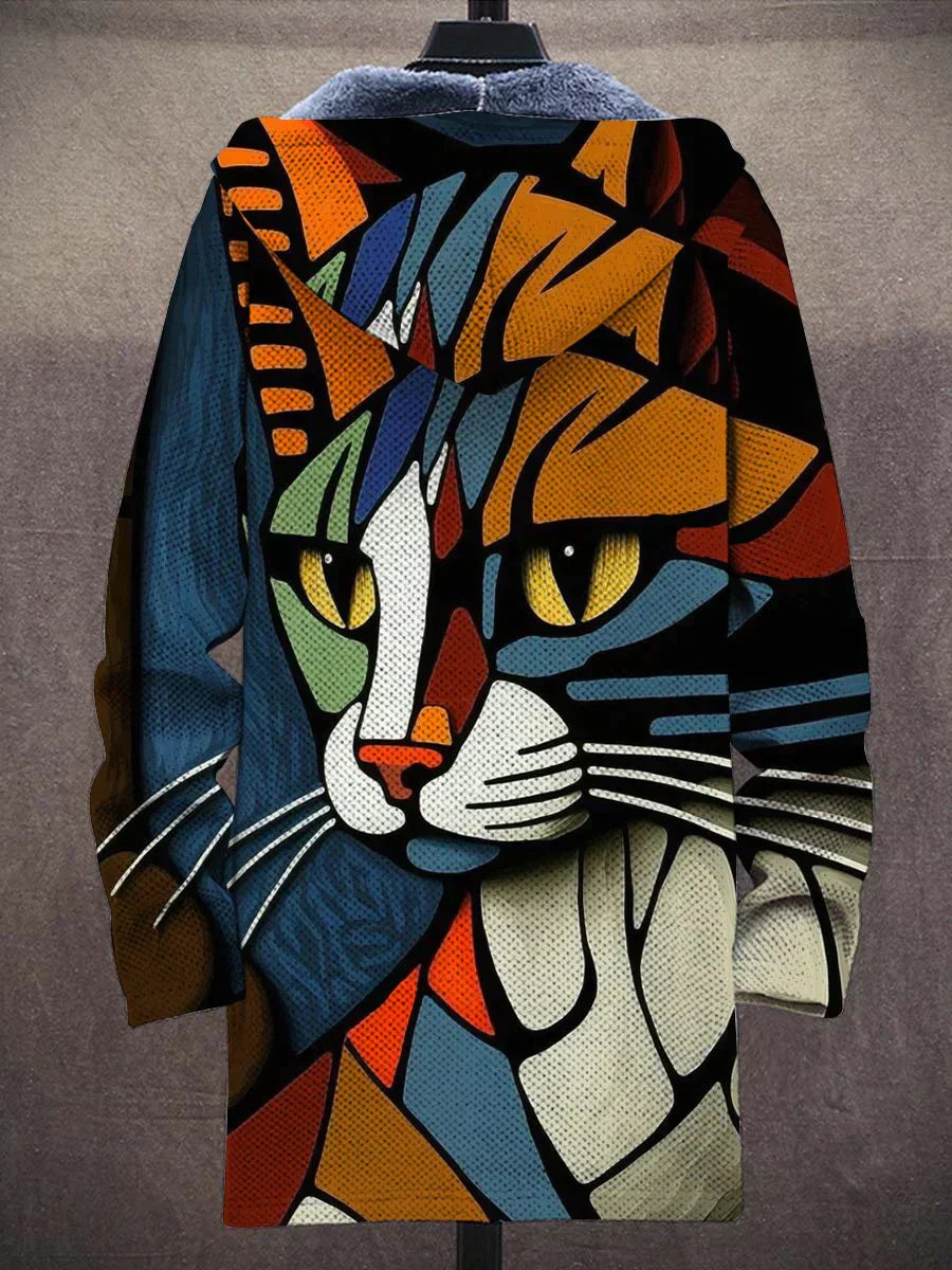 Cardigan pour Chat Géométrique - Design Vibrant et Confort Doux
