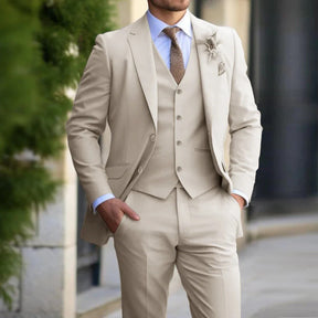 Costume 3 Pièces Élégant pour Hommes - Tissu Confortable et Coupe Slim