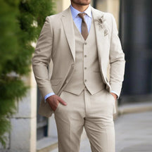 Costume 3 Pièces Élégant pour Hommes - Tissu Confortable et Coupe Slim