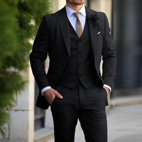 Costume 3 Pièces Élégant pour Hommes - Tissu Confortable et Coupe Slim