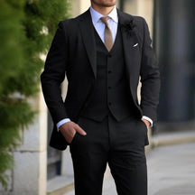 Costume 3 Pièces Élégant pour Hommes - Tissu Confortable et Coupe Slim