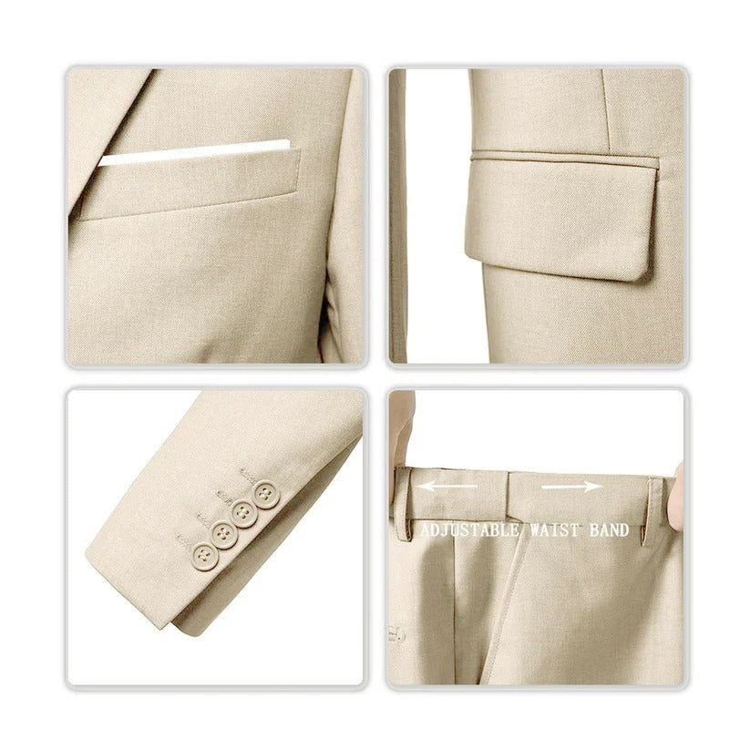 Costume 3 Pièces Élégant pour Hommes - Tissu Confortable et Coupe Slim