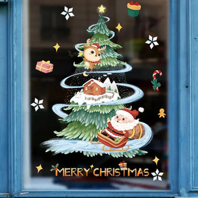 Autocollants de Noël pour Fenêtres - Décoration Festive et Réutilisable