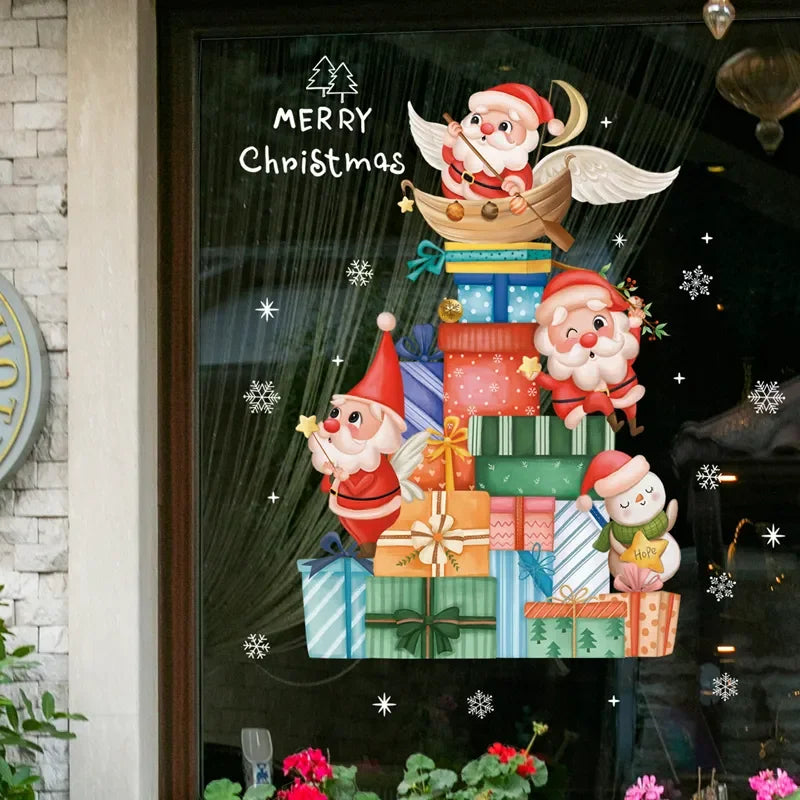 Autocollants de Noël pour Fenêtres - Décoration Festive et Réutilisable