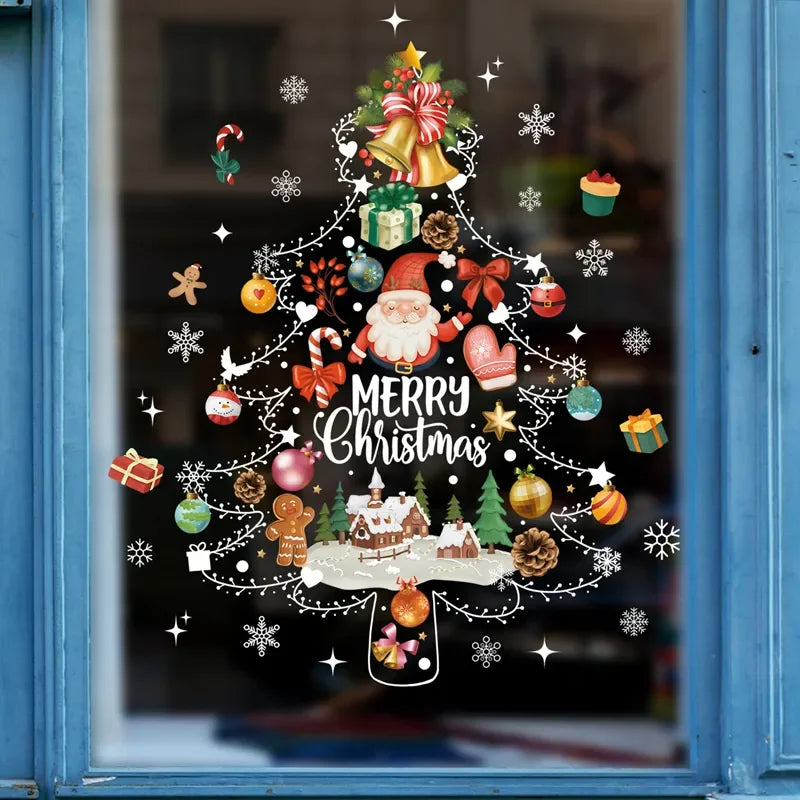 Autocollants de Noël pour Fenêtres - Décoration Festive et Réutilisable