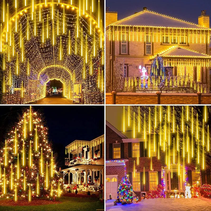 Lumières LED de Douche Extérieure - Décoration Scintillante pour Noël