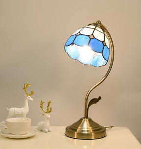 Lampe de Table Florale en Verre - Finition Dorée et Design Élégant