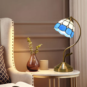 Lampe de Table Florale en Verre - Finition Dorée et Design Élégant
