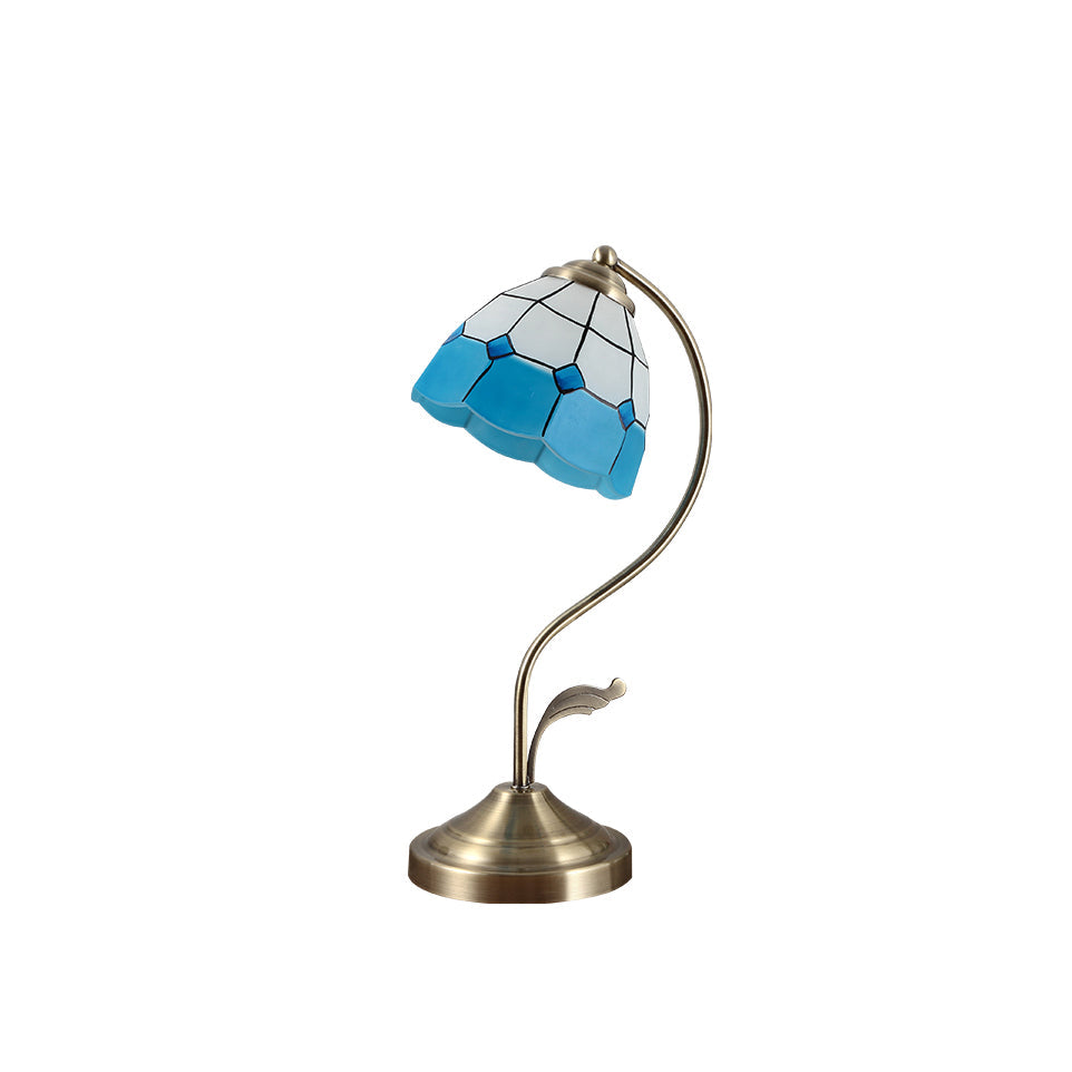 Lampe de Table Florale en Verre - Finition Dorée et Design Élégant