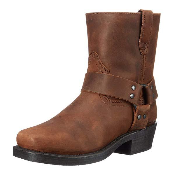 Bottes de Moto en Cuir Noir - Élégance et Confort Mi-Haut