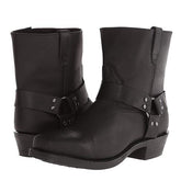 Bottes de Moto en Cuir Noir - Élégance et Confort Mi-Haut