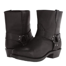 Bottes de Moto en Cuir Noir - Élégance et Confort Mi-Haut