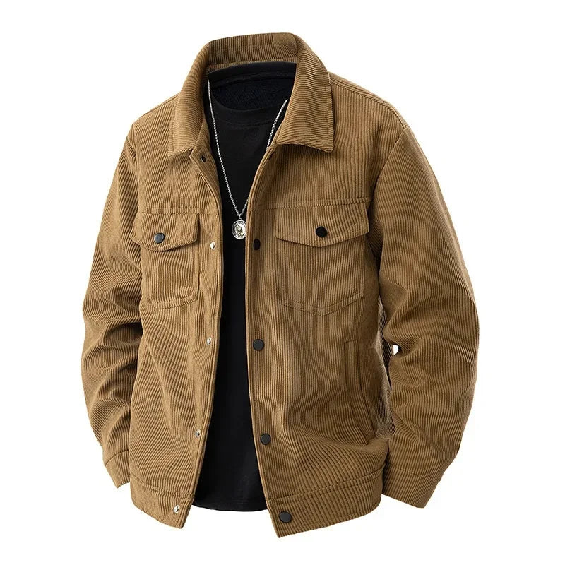 Veste d'Automne pour Hommes - Style Classique en Velours Côtelé