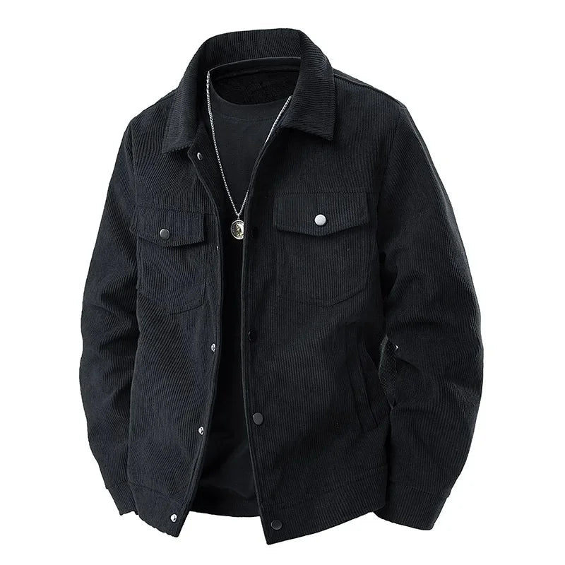 Veste d'Automne pour Hommes - Style Classique en Velours Côtelé