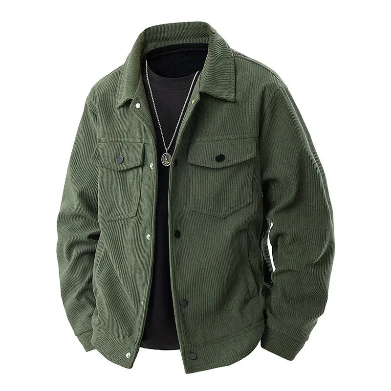 Veste d'Automne pour Hommes - Style Classique en Velours Côtelé