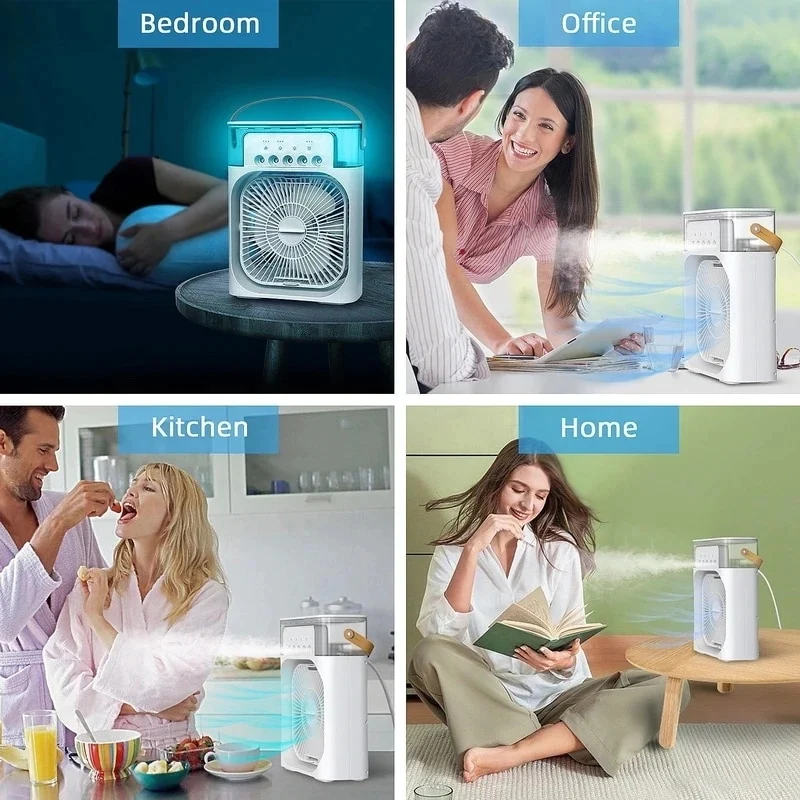 Ventilateur de Brume Glacée Portable - Refroidissement Rapide et Silencieux