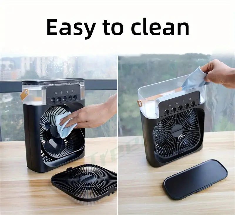 Ventilateur de Brume Glacée Portable - Refroidissement Rapide et Silencieux