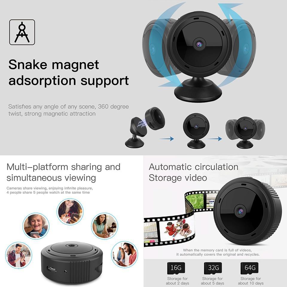 Caméra de Surveillance WiFi 1080P - Vision Nocturne et Détection de Mouvement
