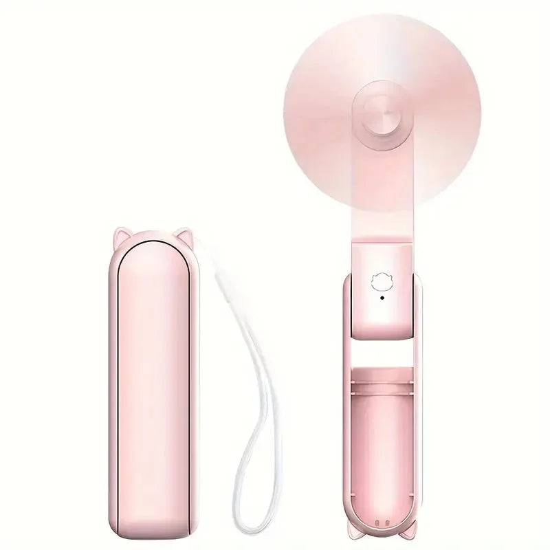 Ventilateur Portable Rechargeable - 3 Vitesses, Pliable et Powerbank