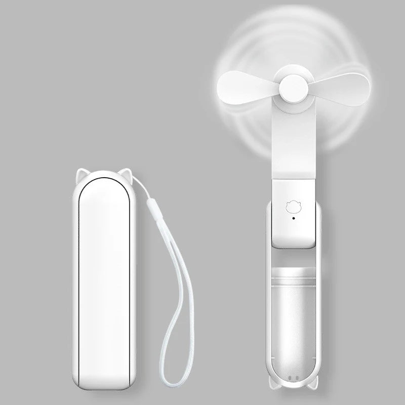 Ventilateur Portable Rechargeable - 3 Vitesses, Pliable et Powerbank