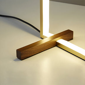 Lampe de Table en Cuivre et Noyer - Design Élégant et Éclairage Doux