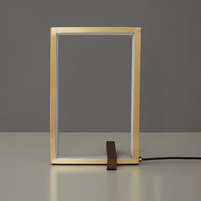 Lampe de Table en Cuivre et Noyer - Design Élégant et Éclairage Doux