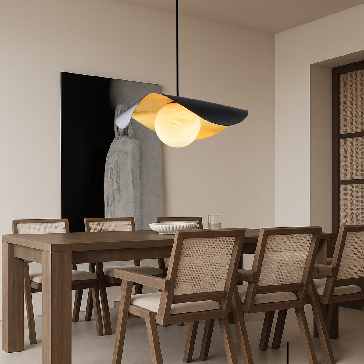 Suspension en Marbre Sphérique - Élégance Contemporaine pour Intérieur