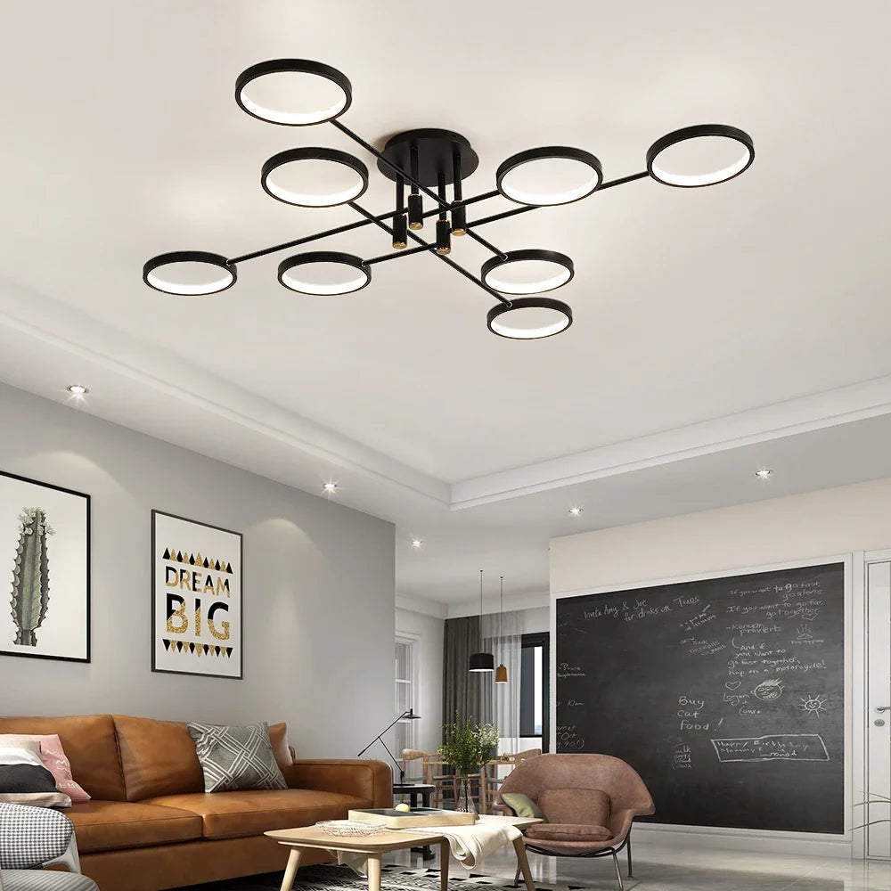 Lustre LED Moderne Économe en Énergie - Design Contemporain et Suspension Réglable