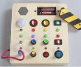 Tableau d'activités Montessori en Bois - Jouet Éducatif avec Lumières et Interrupteurs