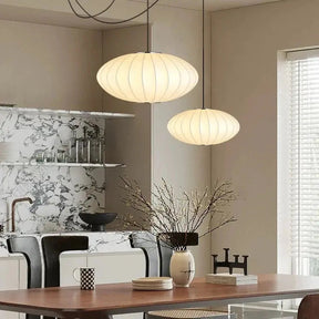 Luminaire Suspendu Japandi Moderne - Éclairage Doux et Ambiant en Soie