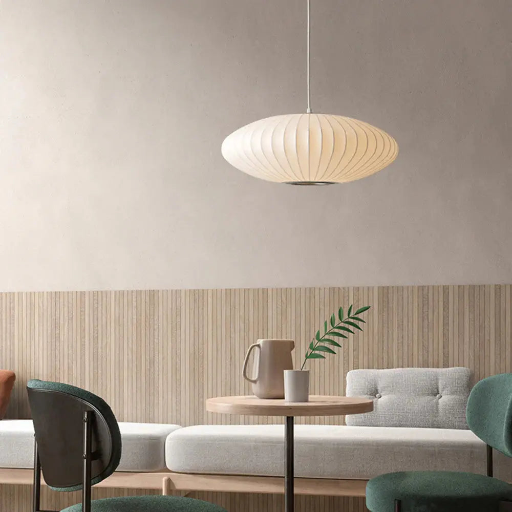 Luminaire Suspendu Japandi Moderne - Éclairage Doux et Ambiant en Soie